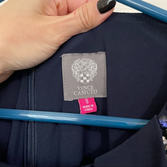 Vince Camuto Embellished Neckline Shirred Gown - Picture 5 of 6